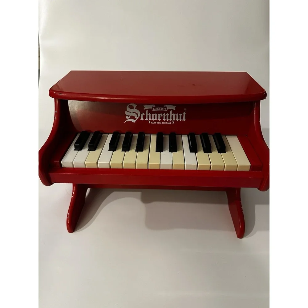 Schoenhut Mini Red 25 Keys Children's Wood Piano Vintage Kids Toy 16.5x11.5x10